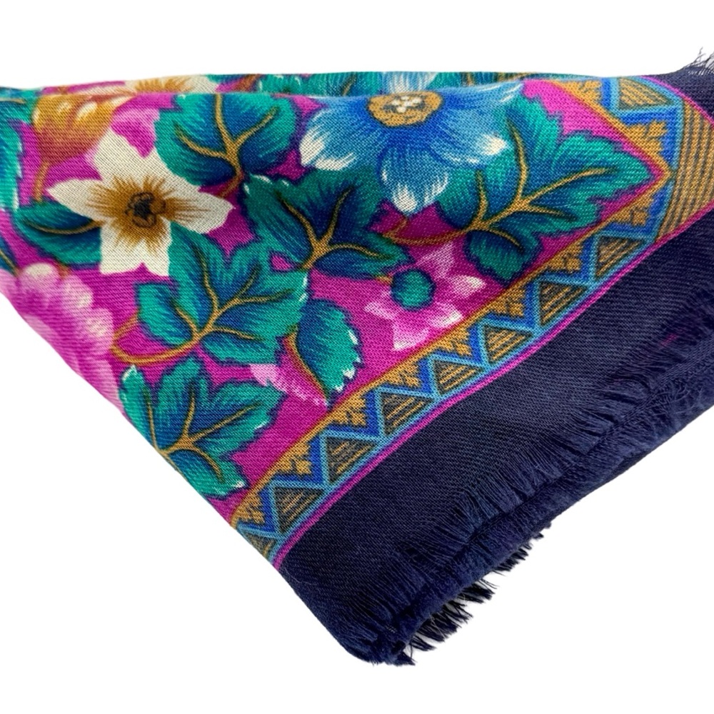 Vintage Morgan Taylor Floral Wool Scarf - Picture 7 of 7